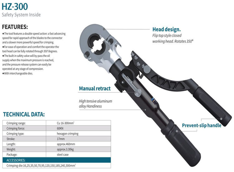 hydraulic crimping tool HZ-300