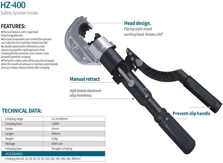 hydraulic crimping tool HZ-400